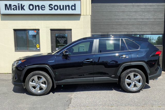 Toyota 2020 RAV4 Hybrid AWD with professional window tint in North Bay